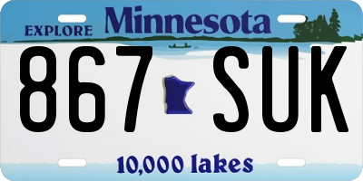 MN license plate 867SUK