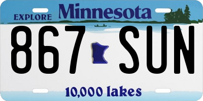 MN license plate 867SUN