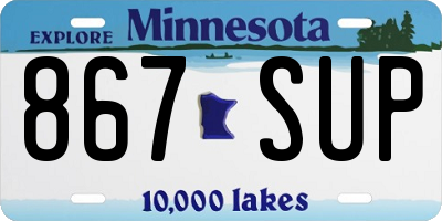 MN license plate 867SUP