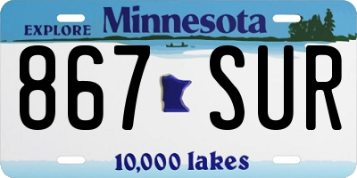 MN license plate 867SUR