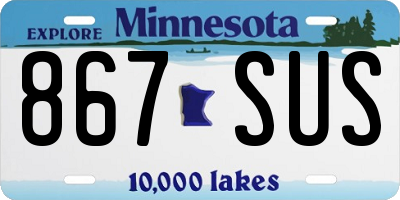 MN license plate 867SUS
