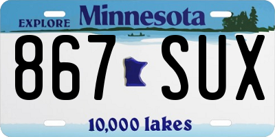 MN license plate 867SUX
