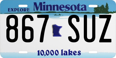 MN license plate 867SUZ