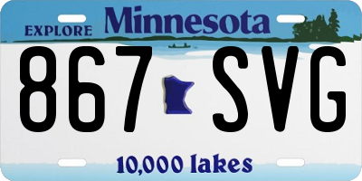 MN license plate 867SVG
