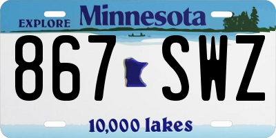 MN license plate 867SWZ