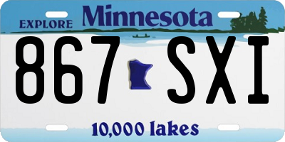MN license plate 867SXI
