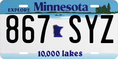 MN license plate 867SYZ