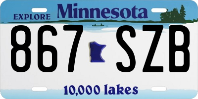 MN license plate 867SZB