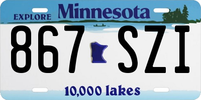 MN license plate 867SZI