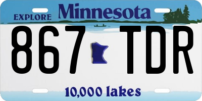 MN license plate 867TDR
