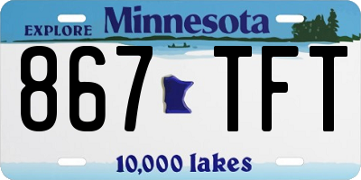 MN license plate 867TFT