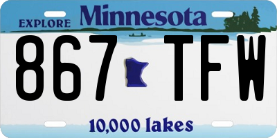 MN license plate 867TFW