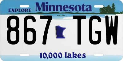 MN license plate 867TGW
