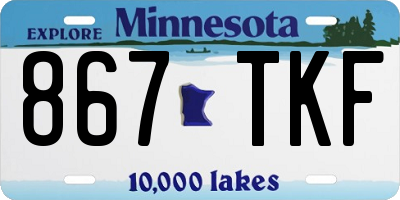 MN license plate 867TKF