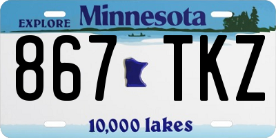 MN license plate 867TKZ