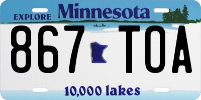 MN license plate 867TOA