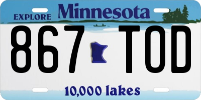 MN license plate 867TOD