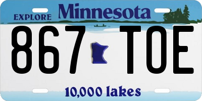 MN license plate 867TOE