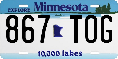 MN license plate 867TOG
