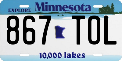 MN license plate 867TOL