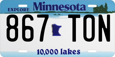 MN license plate 867TON