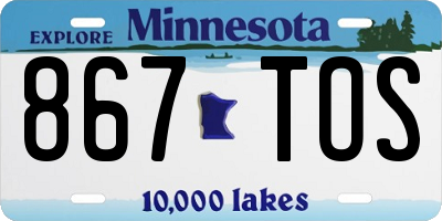 MN license plate 867TOS