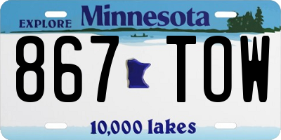 MN license plate 867TOW
