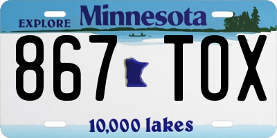 MN license plate 867TOX