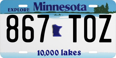 MN license plate 867TOZ