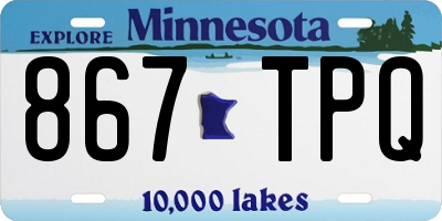 MN license plate 867TPQ