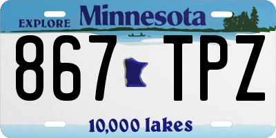 MN license plate 867TPZ