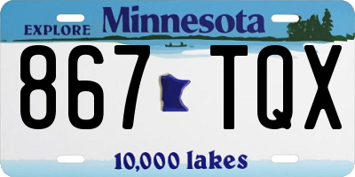 MN license plate 867TQX