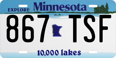 MN license plate 867TSF
