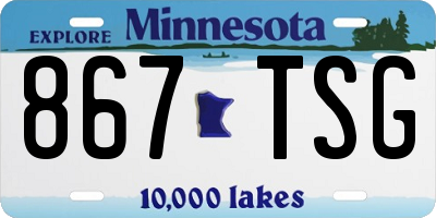 MN license plate 867TSG