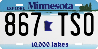 MN license plate 867TSO