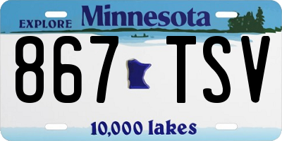 MN license plate 867TSV