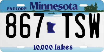 MN license plate 867TSW