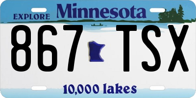 MN license plate 867TSX