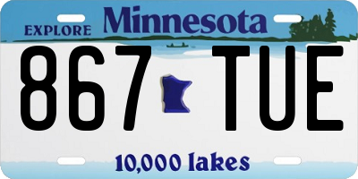 MN license plate 867TUE