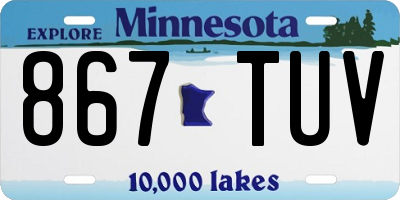 MN license plate 867TUV