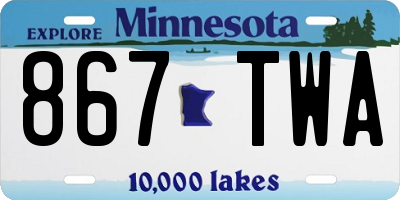 MN license plate 867TWA