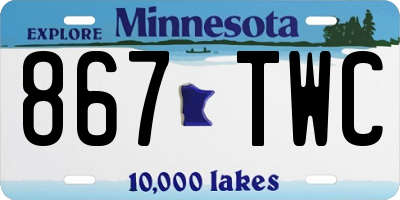 MN license plate 867TWC