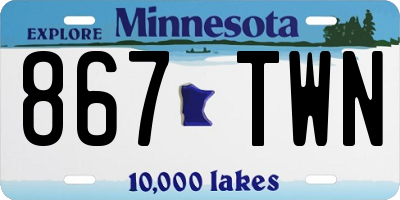 MN license plate 867TWN