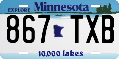 MN license plate 867TXB