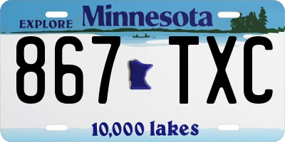 MN license plate 867TXC