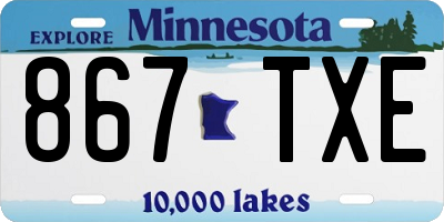 MN license plate 867TXE