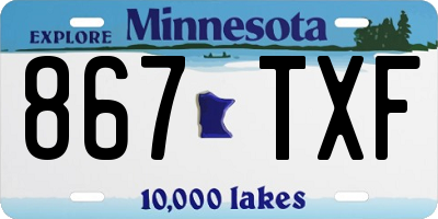 MN license plate 867TXF