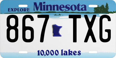 MN license plate 867TXG