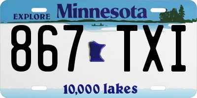 MN license plate 867TXI