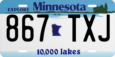 MN license plate 867TXJ
